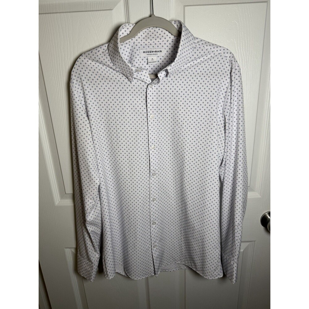 Mizzen & Main Leeward Shirt Men’s Medium Geometric Classic Fit Dress Performance